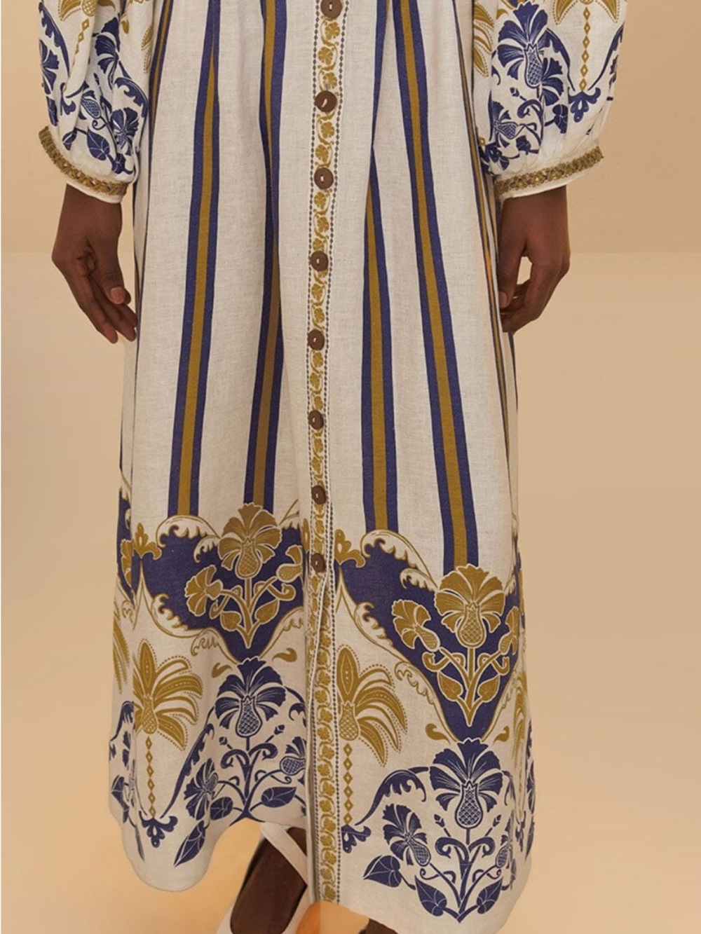 Farm Rio off-white pineapple deco maxi dress sz small - Picture 4 of 4